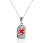 Erseyy 925 Ayar Gümüş Ay Yıldız Cevşen Bayan Kolye