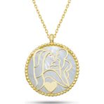 Erseyy Gümüş Gold Sedef Taşlı Anne Çocuk Sevgisi Kolye