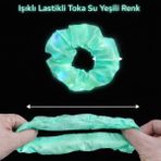 Erseyy Mint Yeşili Renk LED Işıklı Lastikli Saç Tokası - Çok Renkli - standart