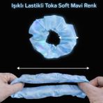 Erseyy Soft Mavi Renk LED Işıklı Lastikli Saç Tokası - Çok Renkli - standart