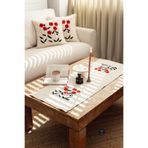 Ersperto Buldan Bezi Gelincik Çiçeği Nakışlı Runner 40 X 110Cm