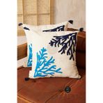 Ersperto Marin Serisi Mercan Punch Panç Desen Nakışlı Kırlent Kılıfı 1 Adet 43x43cm