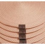 Ersu Home Ahat Design 4 Adet Hasır Görünümlü Jüt Supla, Amerikan Servis Lüx Sunum Tabak Altlığı - Pembe