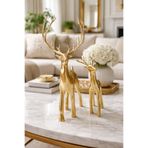 ersu store 22cm Gold Altın 2li Anne Ve Yavrusu Geyik Figürü Biblo Obje Dekoratif Hediyelik