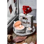 Ersu Store 5 Parça Mermer Desen Dekoratif Beton Vazo ve Vanilya Kokulu Soya Wax Mumluk Takımı - Beyaz