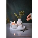 ersustore 5 Parça Beyaz Renk Özel Tasarım Kokulu Soya Mum, Vazo, Tealightlık Ve Tepsi Aksesuar Seti