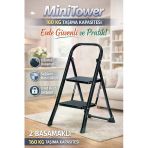 Ertekpa 2 Basamak Siyah Merdiven Geniş Metal Basamaklı Minitower