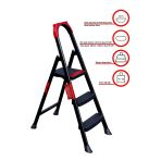 Ertekpa Anka Plus 2+1 Basamaklı Metal Siyah Merdiven