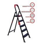 Ertekpa Anka Plus 4+1 Basamaklı Metal Siyah Merdiven