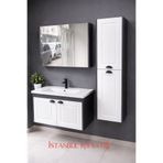 ERVA 80 cm antrasit membran kapak banyo dolabı takimi