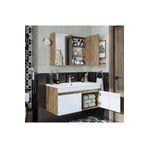 ERVA 80 Cm Banyo Dolabı Takımı Gövde Atlantik Çam Kapaklar Parlak Beyaz Mdf