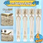 Erva Plastik 4 Adet Sehpa Ayağı 46 cm Krem Altın Orta Ayak Zigon Sehpa Mobilya Masa Ayakları Gold