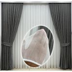 Ervin Simli Bambu Tül Perde Ekru 1x2 Seyrek Pileli Ütü Istemez Kırışmaz - 140 x 195 cm