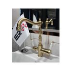 Ervu Yapı Mat Altın Arıtmalı Rustik Mutfak Eviye Musluk (SICAK SOĞUK GİRİŞLİ, PİRİNÇ MALZEME) 5yıl Garantili