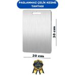 Erya Home EryaHome Üst Kalite Paslanmaz Çelik Metal Kesme Tahtası Antibakteriyel Kesme Tahtası 4 Farklı Ölçü Seçeneği - 20x30