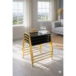 Eryalux Home 4'lü Tepsi Model Gold-Siyah Mermer Modern Zigon Sehpa - SİYAH
