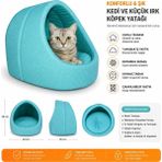 Eryatex Kedi Evi Minderli Kedi Yuvası Kedi Yatağı Yıkanabilir Evcil Hayvan Yuvası