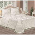 Erza Home Krem Çeyizlik Dantelli Ince Yatak Örtüsü Ince Yatak Örtüsü Krem - 240 x 250 cm