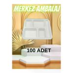 erze Piknik Seti 100 Adet 5 Gözlü Köpük Tabak/tabildot Ikram Seti Mevlid Seti Piknik Seti 590232305870