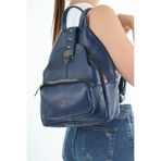 Erzeno Hakiki Deri A Kalite Kadın Lacivert Sırt Çantası | Deri Sırt Çanta Lacivert
