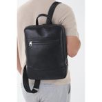 Erzeno Hakiki Deri Laptop & Evrak Çantası - Siyah Unisex İş Çantası Siyah Sırt