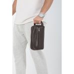 Erzeno Hakiki Deri Lüks Model Büyük Boy Günlük Erkek El Çantası Tıraş Çantası Portföy&Clutch Bakım Çantası Kahverengi