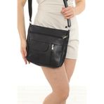 Erzeno Kadın Siyah Hakiki Deri Crossbody Postacı Çanta Siyah