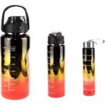 Erzi Matara Üçlü Set 2000 ml 900 ml 500 ml Neon Siyah