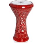 Erzincan El Işlemeli Mısır Çömlek Darbuka -Kılıf Hediyeli - Kırmızı