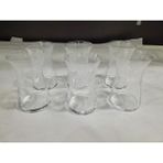 Es Dekor Bohemia Crystal Kristal Cam 6'lı Çay Bardağı Desenli Yükseklik 10 x 6 cm Bel 4 cm