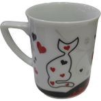 Es Dekor Cats By Lyn Kupa Cat Love Aşk Kedi Porselen Beyaz Tekli 200 cc