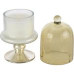 Es Dekor Gümüş Yeşil Kapaklı Cam Mum Bergamot 8X16CM Dekorasyon - 1 Adet