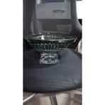 Es Dekor H.16,5 CM..ÇAP.31CM Yeşil Kristal Meyvelik Kase Ayaklı