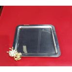 Es Dekor Papatya Kare Tepsi Gümüş Renk Metal 22X22CM Misafirlik Sağlam Hediyelik Şık Elit Kahvelik 1 Adet