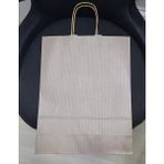 Es Dekor Sütlü Kahve Kağıt Alışveriş Çanta Karton Poşet Büküm Saplı Küçük Koymalık Mukavemetli 1 Adet - 52x32cm