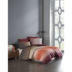 Es Home Collection Ranforce Brezee Nevresim Takımı - Kahverengi - Kiremit - 200 x 220 cm