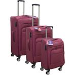 Es Polo Trip Bordo Kabin (Küçük) Orta ve Büyük Boy 3'lü Carry-On Lüks Kumaş Valiz Seti ES0043 - Üçlü Set