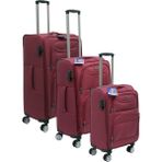 Es Polo Trip Bordo Kabin (Küçük) Orta ve Büyük Boy Üçlü Carry-On Lüks Kumaş Valiz Seti ES0001 - Üçlü Set