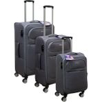Es Polo Trip Gri Kabin (Küçük) Orta ve Büyük Boy 3'lü Carry-On Lüks Kumaş Valiz Seti ES0011 - Üçlü Set