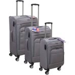 Es Polo Trip Gri Kabin (Küçük) Orta ve Büyük Boy 3'lü Carry-On Lüks Kumaş Valiz Seti ES0043 - Üçlü Set