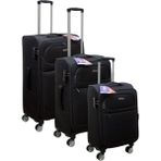 Es Polo Trip Siyah Kabin (Küçük) Orta ve Büyük Boy 3'lü Carry-On Lüks Kumaş Valiz Seti ES0011 - Üçlü Set