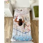 ES Sanat Tasarım Yıkanabilir Boyanabilir Evren Temalı Yatak Örtüsü – 100X200CM | 12’li Keçeli Kalem Dahil - Beyaz - 100 x 200 cm