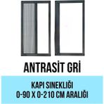 ES Sineklik AKPEN Sineklik Plise Sürgülü Akordiyon Kapı Sinekliği - Antrasit - Gri - 90-210