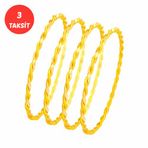 Esagolds Kuyumculuk 40 Gr (4*10 Gram) 22 Ayar Işçiliksiz Paftalı Burma Bilezik - 22 / Altın