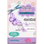 Esakids Kelebek Temalı Özel İsminiz Yazılı Okul Etiketi 30 X 100