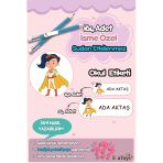 Esakids Uçan Kız Temalı Özel İsminiz Yazılı Okul Etiketi 30 X 100
