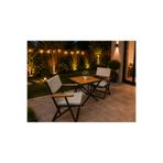 ESAMETAL MOBİLYA 2+1 GRİ UV Minderli Bahçe Mutfak Balkon 3lü Bistro Set Katlanır Masa Sandalye Takımı 60x60 masa