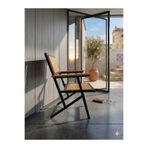 ESAMETAL MOBİLYA Bahçe, Mutfak, Balkon, Bistro Katlanır Sandalye Metal + Gürgen