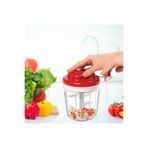 esareticaret 5 Bıçaklı İpli El Rondosu Pratik Sebze Doğrayıcı, Çok Renkli