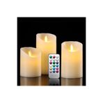 esareticaret Akıllı RGB LED Mum Seti, Uzaktan Kumandalı, 12 Renk, 3 Adet, Çok Renkli